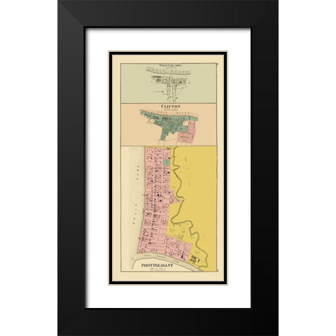 West Columbia Clifton Point Pleasant West Virginia Black Modern Wood Framed Art Print with Double Matting by Hayes