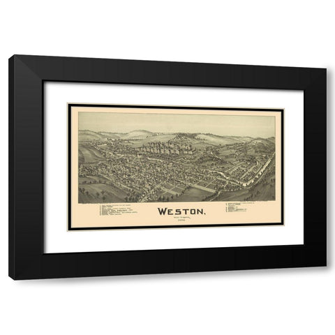 Weston West Virginia - Fowler 1900 Black Modern Wood Framed Art Print with Double Matting by Fowler