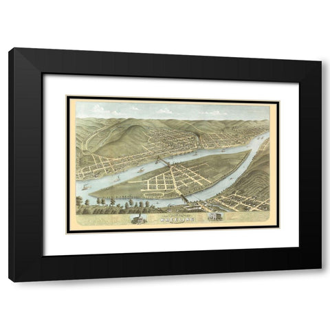 Wheeling West Virginia - Ruger 1870 Black Modern Wood Framed Art Print with Double Matting by Ruger