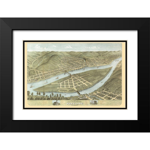 Wheeling West Virginia - Ruger 1870 Black Modern Wood Framed Art Print with Double Matting by Ruger