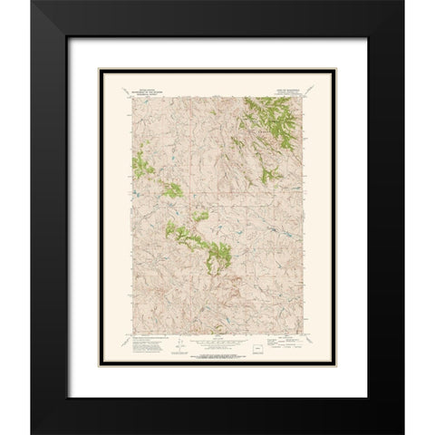 North West Adon Wyoming Quad - USGS 1972 Black Modern Wood Framed Art Print with Double Matting by USGS