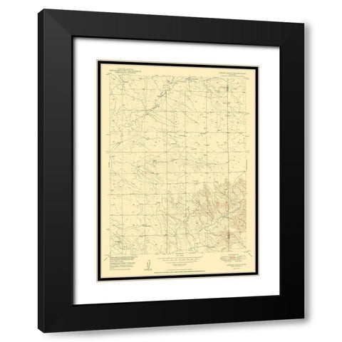 Amend Ranch Wyoming Quad - USGS 1950 Black Modern Wood Framed Art Print with Double Matting by USGS