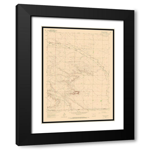 Arcola Wyoming Quad - USGS 1963 Black Modern Wood Framed Art Print with Double Matting by USGS