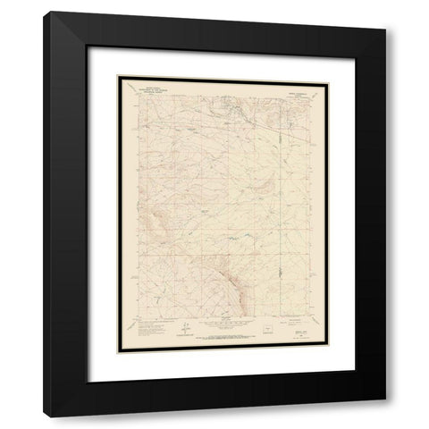 Bairoil Wyoming Quad - USGS 1961 Black Modern Wood Framed Art Print with Double Matting by USGS