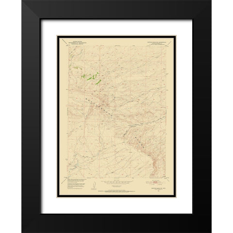 North East Benton Basin Wyoming Quad - USGS 1951 Black Modern Wood Framed Art Print with Double Matting by USGS