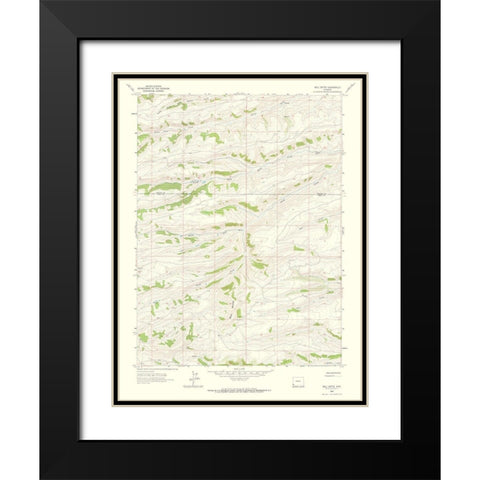 Bell Butte Wyoming Quad - USGS 1962 Black Modern Wood Framed Art Print with Double Matting by USGS