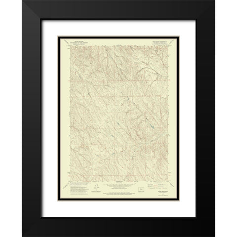 Bear Draw Wyoming Quad - USGS 1972 Black Modern Wood Framed Art Print with Double Matting by USGS