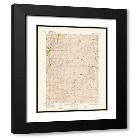 Broken Horn Creek Wyoming Quad - USGS 1968 Black Modern Wood Framed Art Print with Double Matting by USGS