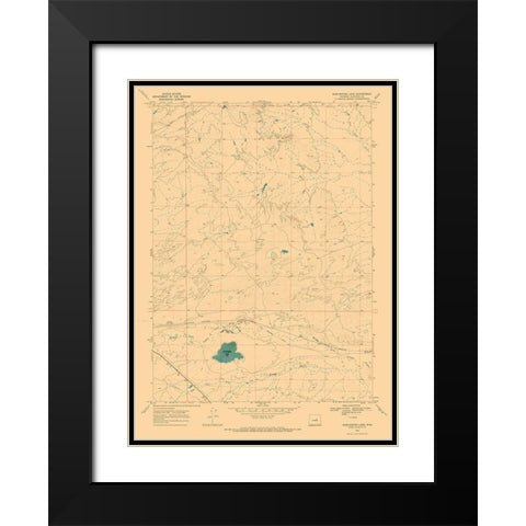 Burlington Lake Wyoming Quad - USGS 1968 Black Modern Wood Framed Art Print with Double Matting by USGS
