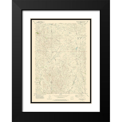 Brislawn School Wyoming Quad - USGS 1972 Black Modern Wood Framed Art Print with Double Matting by USGS