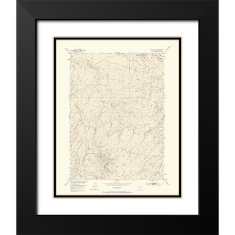 Butte Well Wyoming Quad - USGS 1952 Black Modern Wood Framed Art Print with Double Matting by USGS