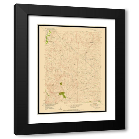 Dilts Ranch Wyoming Quad - USGS 1950 Black Modern Wood Framed Art Print with Double Matting by USGS