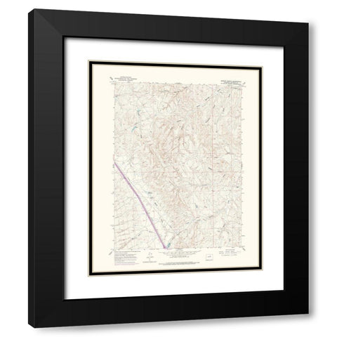 Dugout Ranch Wyoming Quad - USGS 1973 Black Modern Wood Framed Art Print with Double Matting by USGS