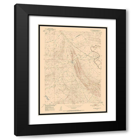 North West Emigrant Gap Wyoming Quad - USGS 1951 Black Modern Wood Framed Art Print with Double Matting by USGS