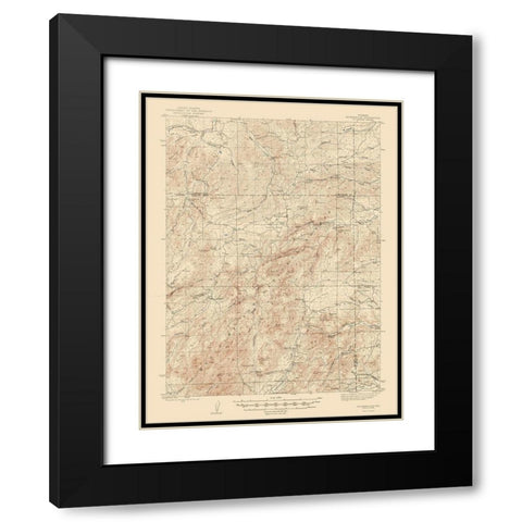 Esterbrook Wyoming Quad - USGS 1945 Black Modern Wood Framed Art Print with Double Matting by USGS