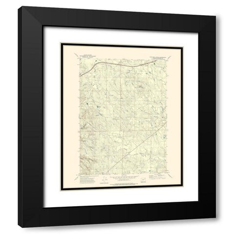 Four Bar Ranch Wyoming Quad - USGS 1971 Black Modern Wood Framed Art Print with Double Matting by USGS
