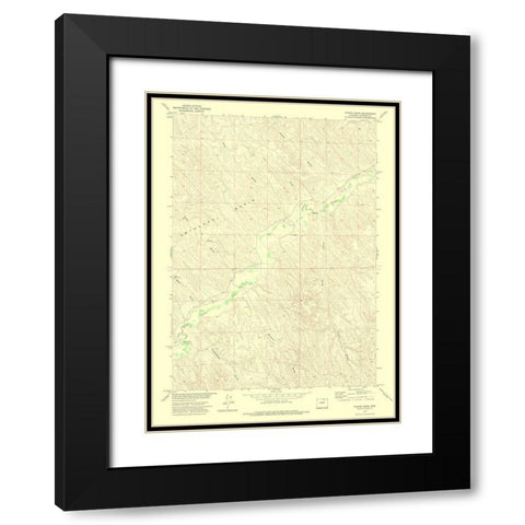 Floate Draw Wyoming Quad - USGS 1972 Black Modern Wood Framed Art Print with Double Matting by USGS
