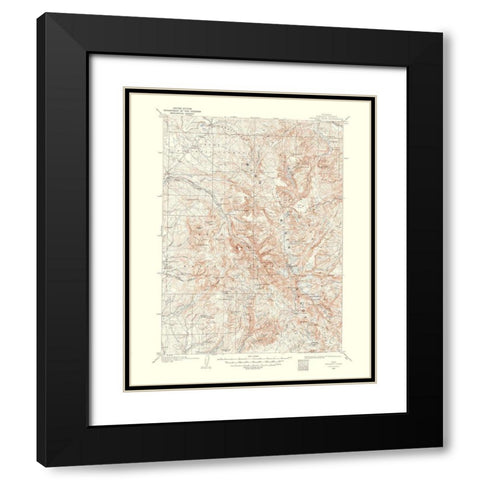 Fremont Peak Wyoming Quad - USGS 1958 Black Modern Wood Framed Art Print with Double Matting by USGS