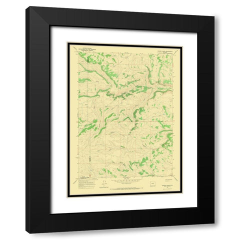 Gordon Creek Wyoming Quad - USGS 1967 Black Modern Wood Framed Art Print with Double Matting by USGS
