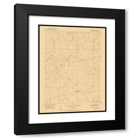 Gilbert Lake Wyoming Quad - USGS 1950 Black Modern Wood Framed Art Print with Double Matting by USGS