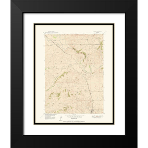 Glendo Wyoming Quad - USGS 1949 Black Modern Wood Framed Art Print with Double Matting by USGS