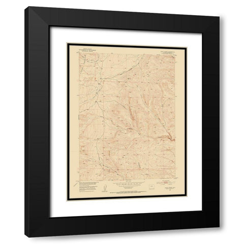 Grave Spring Wyoming Quad - USGS 1952 Black Modern Wood Framed Art Print with Double Matting by USGS