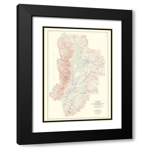 Grand Teton National Park Wyoming Sheet - USGS Black Modern Wood Framed Art Print with Double Matting by USGS