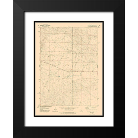 Mule Creek Wyoming Quad - USGS 1978 Black Modern Wood Framed Art Print with Double Matting by USGS