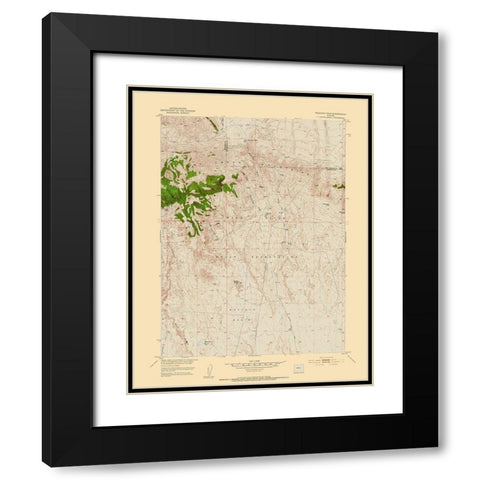Mexican Pass Wyoming Quad - USGS 1951 Black Modern Wood Framed Art Print with Double Matting by USGS