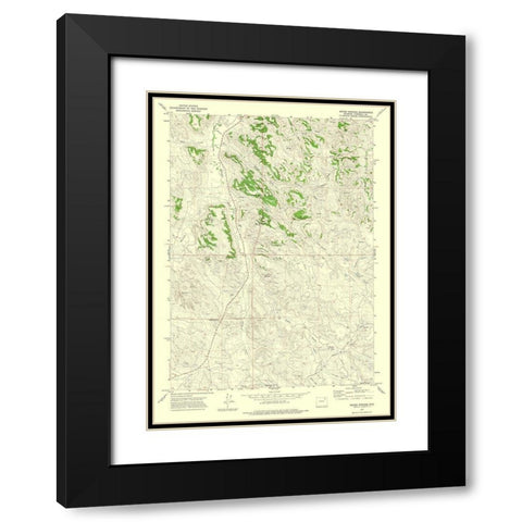 Moyer Springs Wyoming Quad - USGS 1971 Black Modern Wood Framed Art Print with Double Matting by USGS