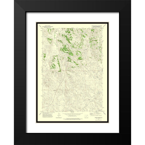 Moyer Springs Wyoming Quad - USGS 1971 Black Modern Wood Framed Art Print with Double Matting by USGS
