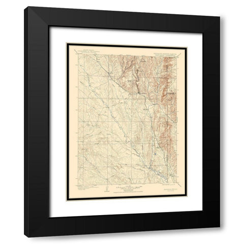 Newcastle Wyoming Quad - USGS 1901 Black Modern Wood Framed Art Print with Double Matting by USGS