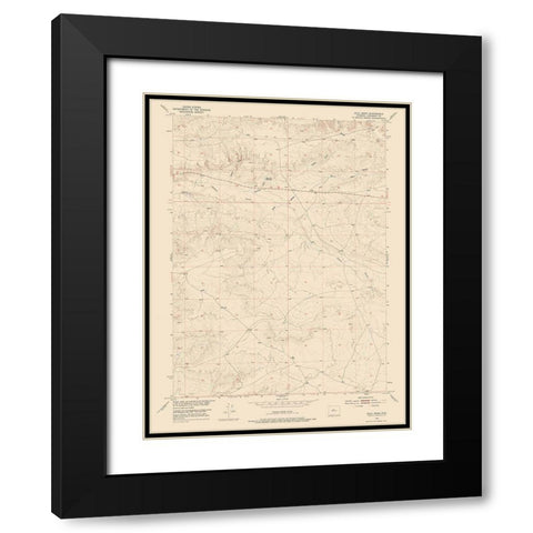 Ocla Draw Wyoming Quad - USGS 1952 Black Modern Wood Framed Art Print with Double Matting by USGS