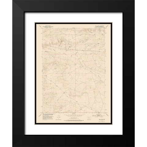 Ocla Draw Wyoming Quad - USGS 1952 Black Modern Wood Framed Art Print with Double Matting by USGS