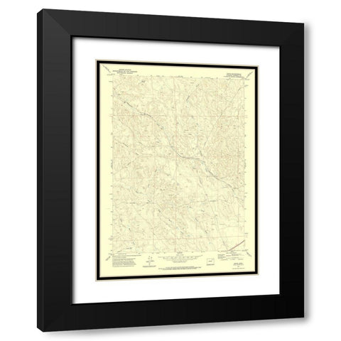 Oriva Wyoming Quad - USGS 1971 Black Modern Wood Framed Art Print with Double Matting by USGS