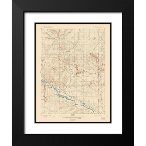 Patrick Wyoming Sheet - USGS 1946 Black Modern Wood Framed Art Print with Double Matting by USGS
