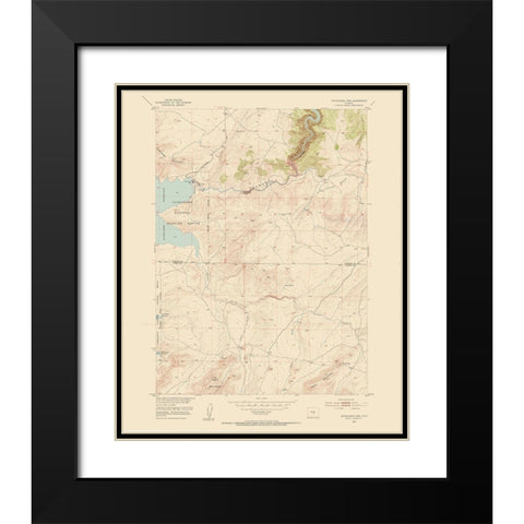 Pathfinder Dam Wyoming Quad - USGS 1951 Black Modern Wood Framed Art Print with Double Matting by USGS