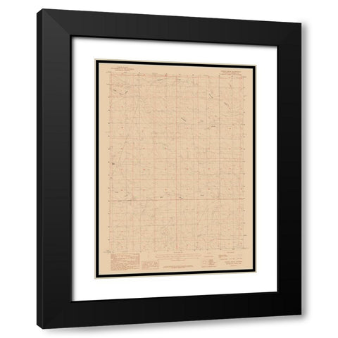 Persson Draw Wyoming Quad - USGS 1984 Black Modern Wood Framed Art Print with Double Matting by USGS