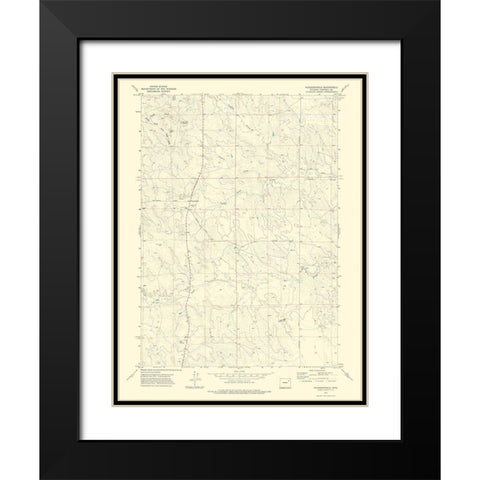 Pleasantdale Wyoming Quad - USGS 1971 Black Modern Wood Framed Art Print with Double Matting by USGS