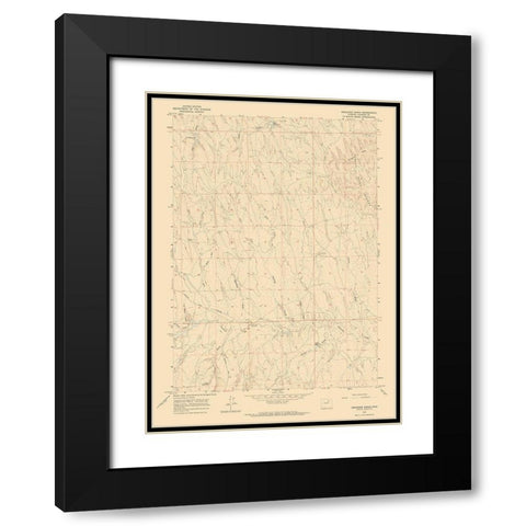 Provence Ranch Wyoming Quad - USGS 1961 Black Modern Wood Framed Art Print with Double Matting by USGS