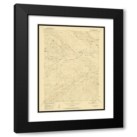 Poison Spider Wyoming Quad - USGS 1951 Black Modern Wood Framed Art Print with Double Matting by USGS