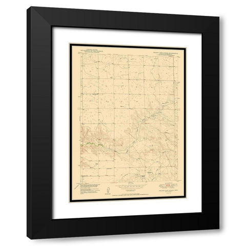 Prairie View School Wyoming Quad - USGS 1950 Black Modern Wood Framed Art Print with Double Matting by USGS