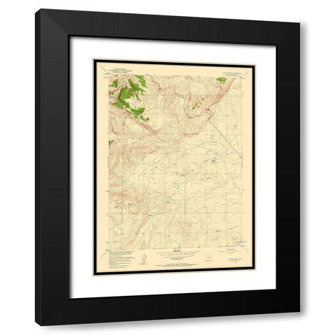 Red Canyon Wyoming Quad - USGS 1957 Black Modern Wood Framed Art Print with Double Matting by USGS