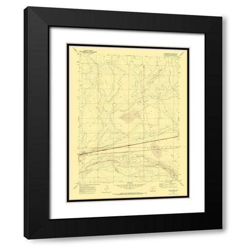 Red Desert Wyoming Quad - USGS 1970 Black Modern Wood Framed Art Print with Double Matting by USGS