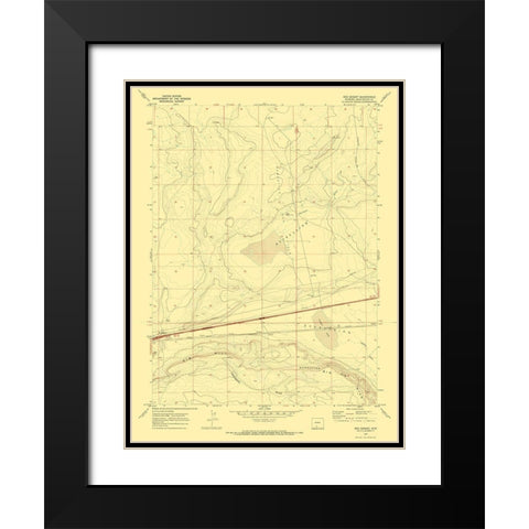 Red Desert Wyoming Quad - USGS 1970 Black Modern Wood Framed Art Print with Double Matting by USGS