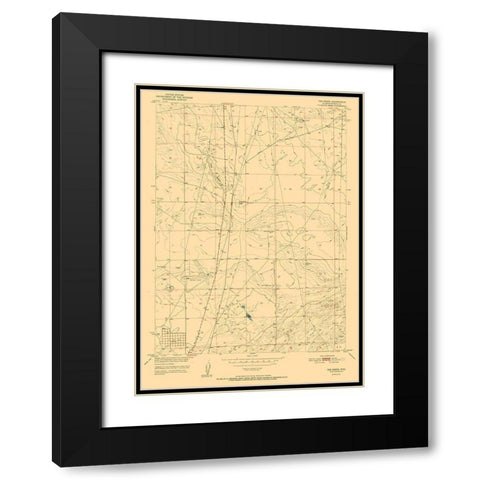 Reefs Wyoming Quad - USGS 1951 Black Modern Wood Framed Art Print with Double Matting by USGS