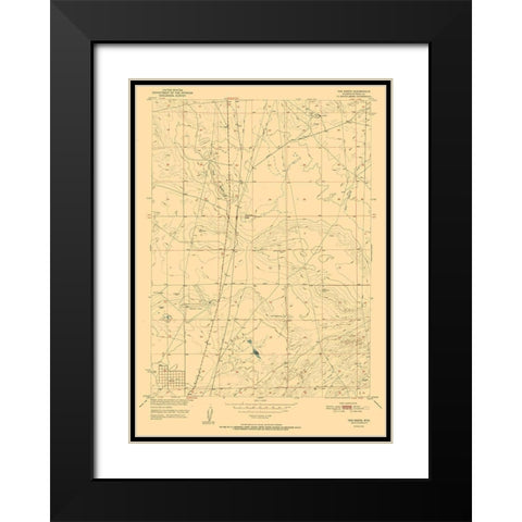 Reefs Wyoming Quad - USGS 1951 Black Modern Wood Framed Art Print with Double Matting by USGS
