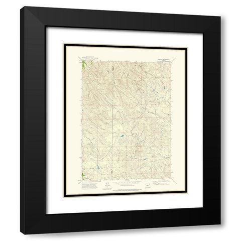 North East Rozet Wyoming Quad - USGS 1971 Black Modern Wood Framed Art Print with Double Matting by USGS