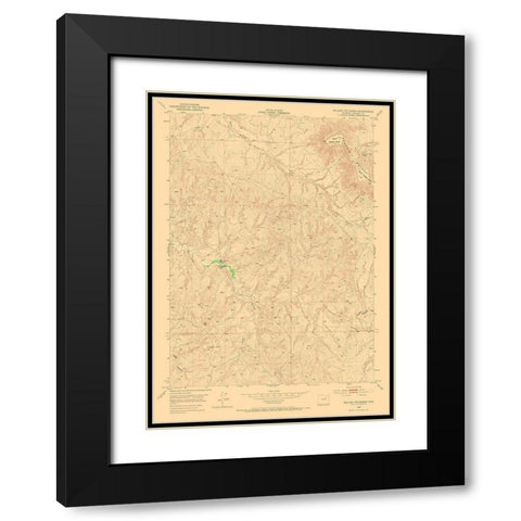 Rolling Pin Ranch Wyoming Quad - USGS 1953 Black Modern Wood Framed Art Print with Double Matting by USGS