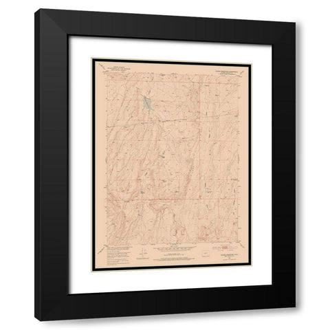 Rongis Reservoir Wyoming Quad - USGS 1952 Black Modern Wood Framed Art Print with Double Matting by USGS